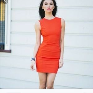 ZARA BASICS Vback Sleeveless Dress XS Orange